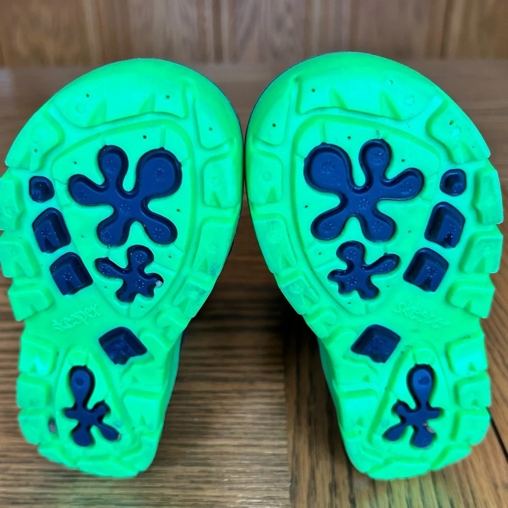 Skeeper Kids' Navy Rain Boots with Neon Green Soles Size EU 25 /US 8